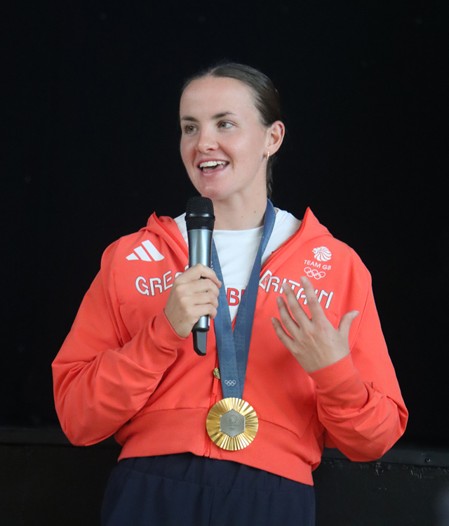 Rugby's Olympic gold medallist Lauren Henry was a surprise guest earlier this month at the Rugby in Bloom School Awards at the Benn Hall.