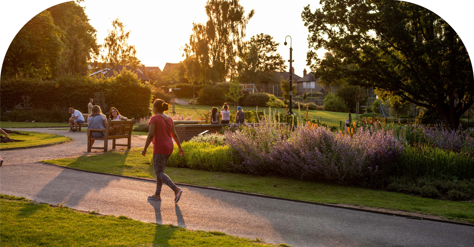 A picture of people enjoying a park in Rugby